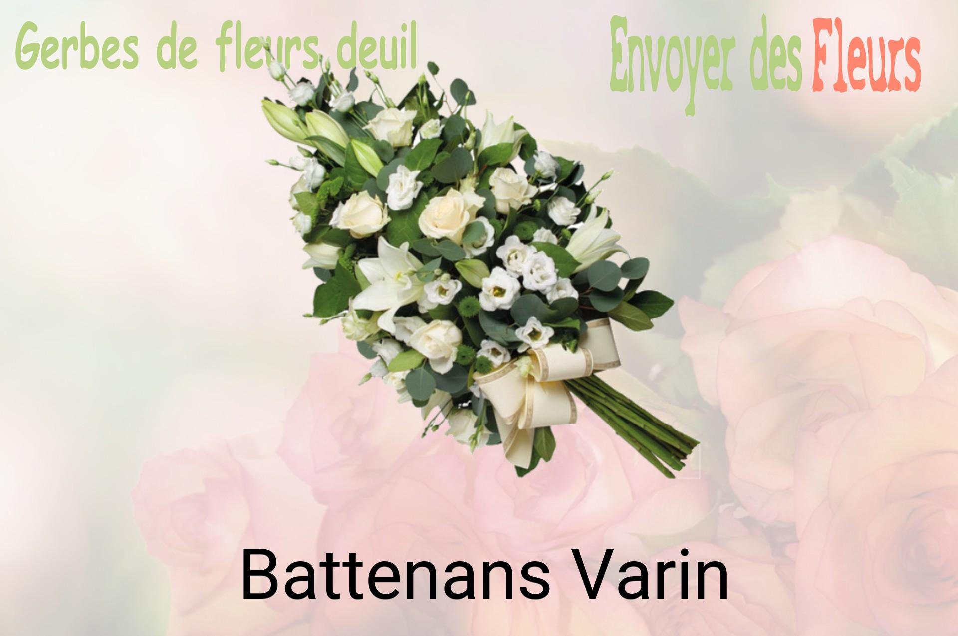 Gerbe de fleurs de deuil livrée à Battenans-Varin